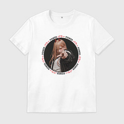 Футболка хлопковая мужская Пауэр - охотница на демонов, цвет: белый