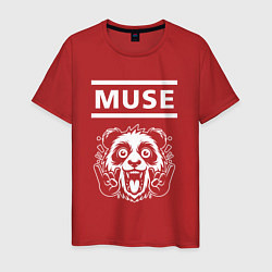 Футболка хлопковая мужская Muse rock panda, цвет: красный