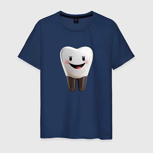 Мужская футболка Улыбающийся зуб / Тёмно-синий – фото 1