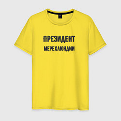 Футболка хлопковая мужская Президент мерехлюндии, цвет: желтый