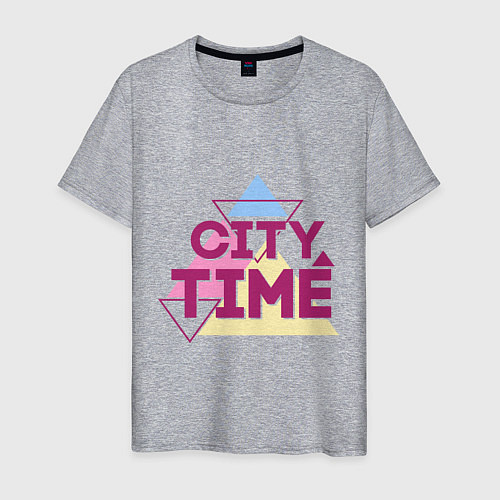Мужская футболка City time / Меланж – фото 1