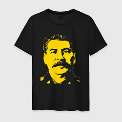 Футболка хлопковая мужская Yellow Stalin, цвет: черный
