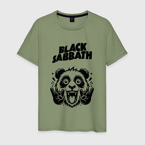 Мужская футболка Black Sabbath - rock panda / Авокадо – фото 1