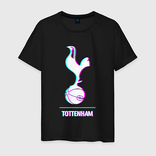 Мужская футболка Tottenham FC в стиле glitch / Черный – фото 1