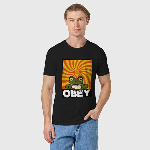 Мужская футболка Гипножаба по мотивам Футурама на оранжевом фоне / Черный – фото 3