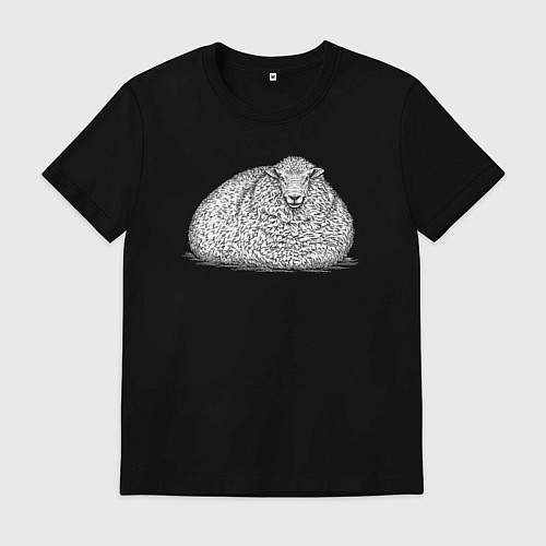 Мужская футболка Ленивая овца / Черный – фото 1