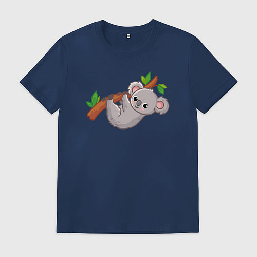 Мужская футболка Милая коала на ветке / Тёмно-синий – фото 1