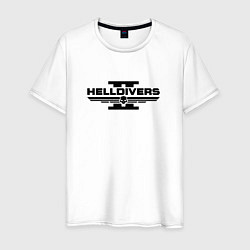 Футболка хлопковая мужская Helldivers 2: Logo, цвет: белый