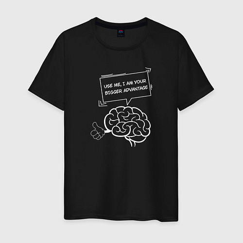 Мужская футболка Positive brain - best tool / Черный – фото 1