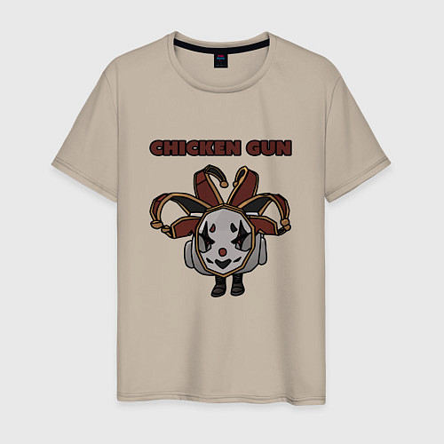 Мужская футболка Chicken gun clown / Миндальный – фото 1