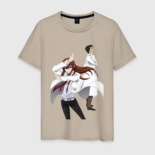 Мужская футболка Врата Штейна Ринтаро Курису Макисэ / Миндальный – фото 1