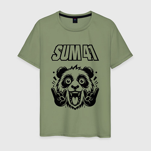 Мужская футболка Sum41 - rock panda / Авокадо – фото 1