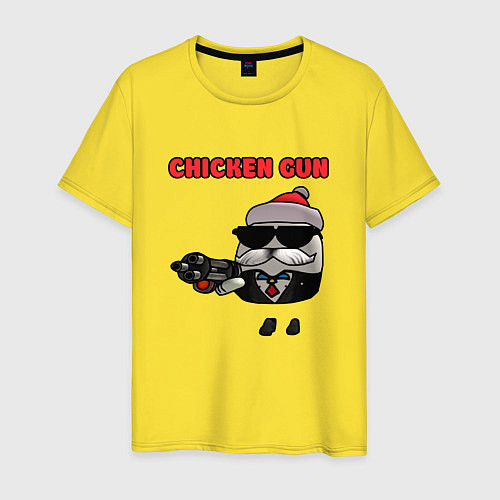 Мужская футболка Chicken gun santa / Желтый – фото 1