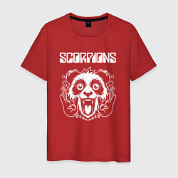 Футболка хлопковая мужская Scorpions rock panda, цвет: красный