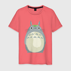 Футболка хлопковая мужская Neighbor Totoro, цвет: коралловый