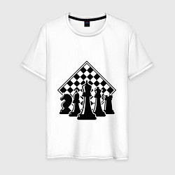 Футболка хлопковая мужская The chessboard, цвет: белый