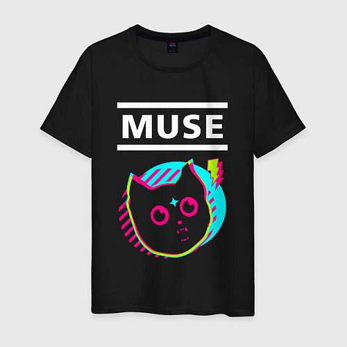 Мужская футболка Muse rock star cat / Черный – фото 1