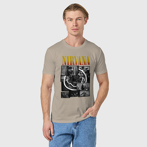 Мужская футболка Nirvana kurt krist dave / Миндальный – фото 3
