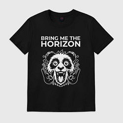 Футболка хлопковая мужская Bring Me the Horizon rock panda, цвет: черный