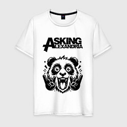 Футболка хлопковая мужская Asking Alexandria - rock panda, цвет: белый