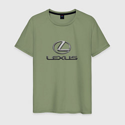 Футболка хлопковая мужская Lexus авто бренд лого, цвет: авокадо
