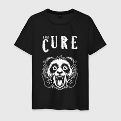 Футболка хлопковая мужская The Cure rock panda, цвет: черный