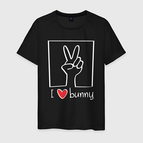 Мужская футболка I love bunny / Черный – фото 1