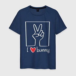 Футболка хлопковая мужская I love bunny, цвет: тёмно-синий