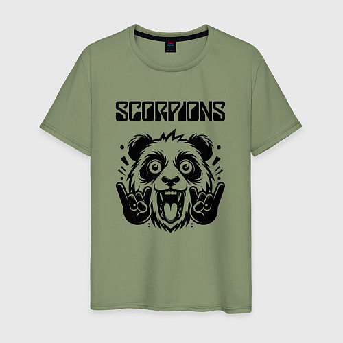 Мужская футболка Scorpions - rock panda / Авокадо – фото 1