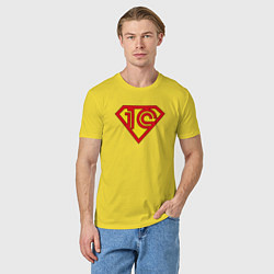 Футболка хлопковая мужская Супер 1cмен, цвет: желтый — фото 2