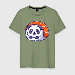 Футболка хлопковая мужская Roll panda, цвет: авокадо