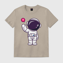 Футболка хлопковая мужская Hello spaceman, цвет: миндальный