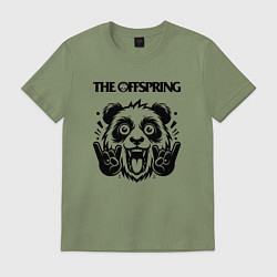 Футболка хлопковая мужская The Offspring - rock panda, цвет: авокадо