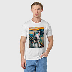 Футболка хлопковая мужская Булли в картине крик - нейросеть, цвет: белый — фото 2