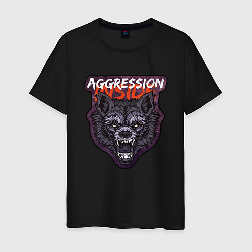 Мужская футболка Aggression inside / Черный – фото 1
