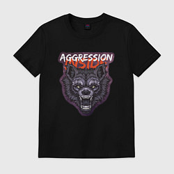 Футболка хлопковая мужская Aggression inside, цвет: черный