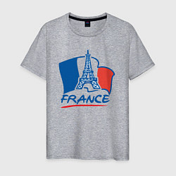 Футболка хлопковая мужская France, цвет: меланж