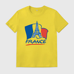 Футболка хлопковая мужская France, цвет: желтый