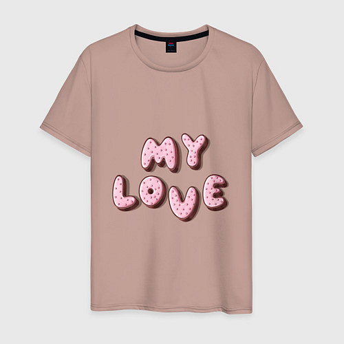 Мужская футболка Любовь в шоколаде / Пыльно-розовый – фото 1