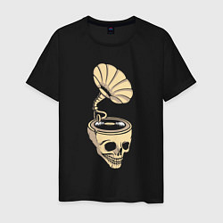 Футболка хлопковая мужская Skull vinyl, цвет: черный