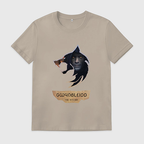 Мужская футболка The Witcher - Gwynbleidd / Миндальный – фото 1