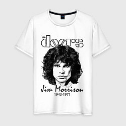 Футболка хлопковая мужская The Doors Jim Morrison, цвет: белый