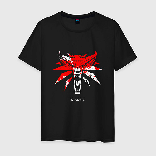 Мужская футболка Ведьмак 3 логотип стилизованный / Черный – фото 1