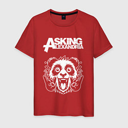 Футболка хлопковая мужская Asking Alexandria rock panda, цвет: красный