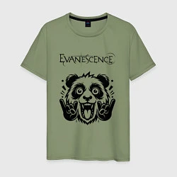 Футболка хлопковая мужская Evanescence - rock panda, цвет: авокадо