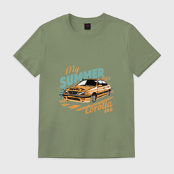 Футболка хлопковая мужская My Summer Car Toyota Corolla, цвет: авокадо