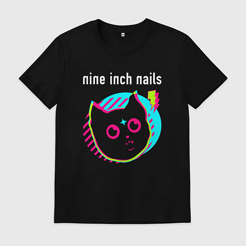 Мужская футболка Nine Inch Nails rock star cat / Черный – фото 1