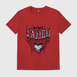 Футболка хлопковая мужская Сердце никогда не увядает, цвет: красный