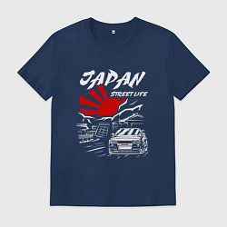 Футболка хлопковая мужская Jupan street life mitsubishi lancer, цвет: тёмно-синий