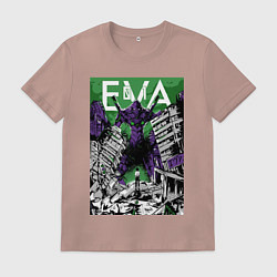 Футболка хлопковая мужская Евангелион Синдзи, цвет: пыльно-розовый